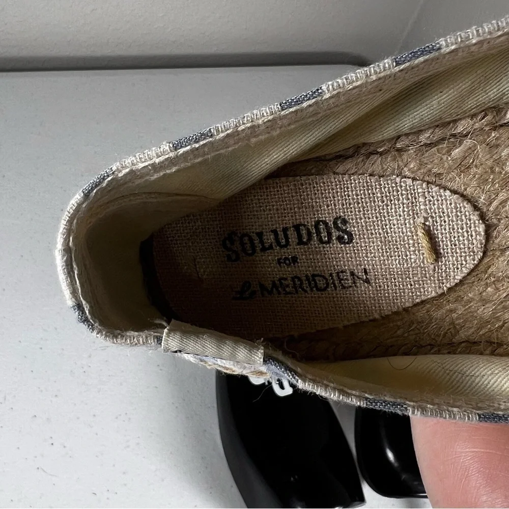 Soludos x Le Meridien Shoes Au Solei Espadrilles Slip-On Size 6.5 Blue Yellow